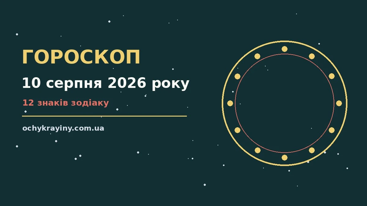 Гороскоп на 10 серпня 2026 року: можливості цього дня для спокійних і точних рішень