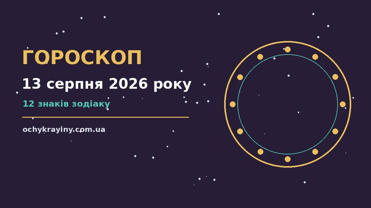Гороскоп на 13 серпня 2026 року: можливості цього дня для спокійних і точних рішень