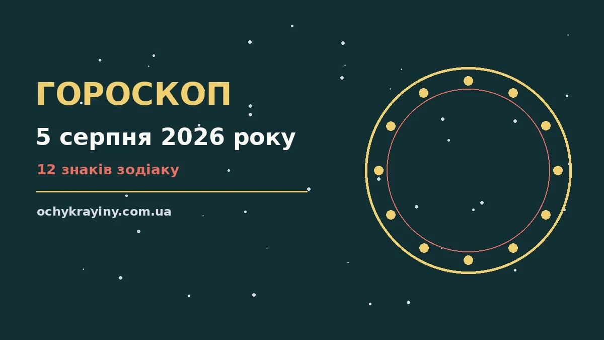 Гороскоп на 5 серпня 2026 року: можливості цього дня для спокійних і точних рішень
